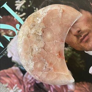 •PINK AMETHYST•crescent moon shaped polished natural gemstone